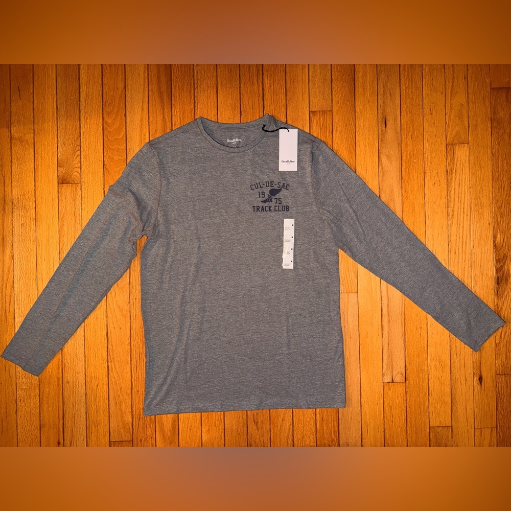 Men’s NWT Goodfellow & Co Gray Long Sleeve Men's Shirt crewneck